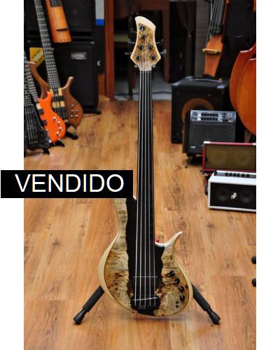 Meridian Horizon Fretless 5 Poplar Burl